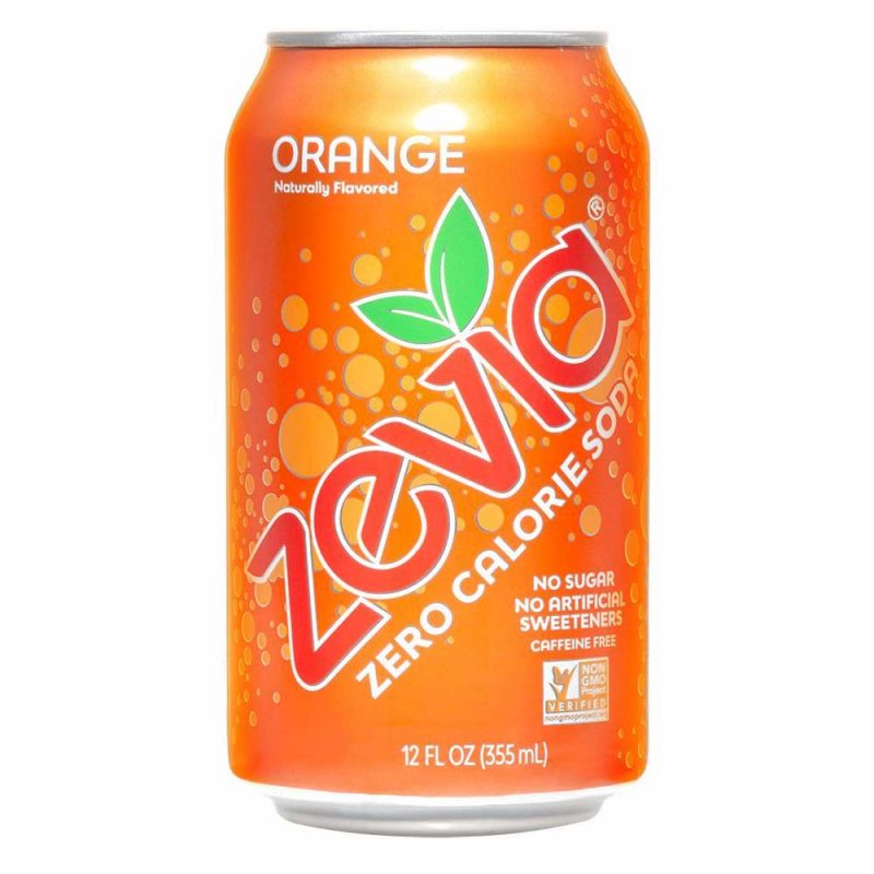 Zevia Zero Calorie Soda, Orange, Naturally Sweetened Soda, 12 Fl Oz ...