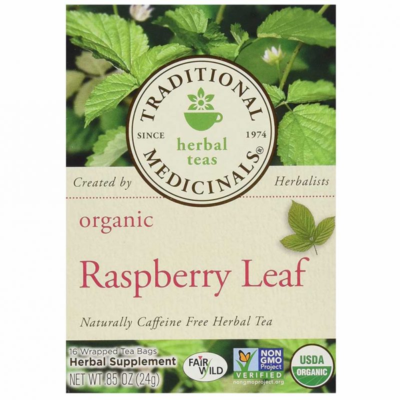 Traditional Medicinals Organic Raspberry Leaf Herbal Tea Caffeine Free 16 Bags Pack Of 3 9871